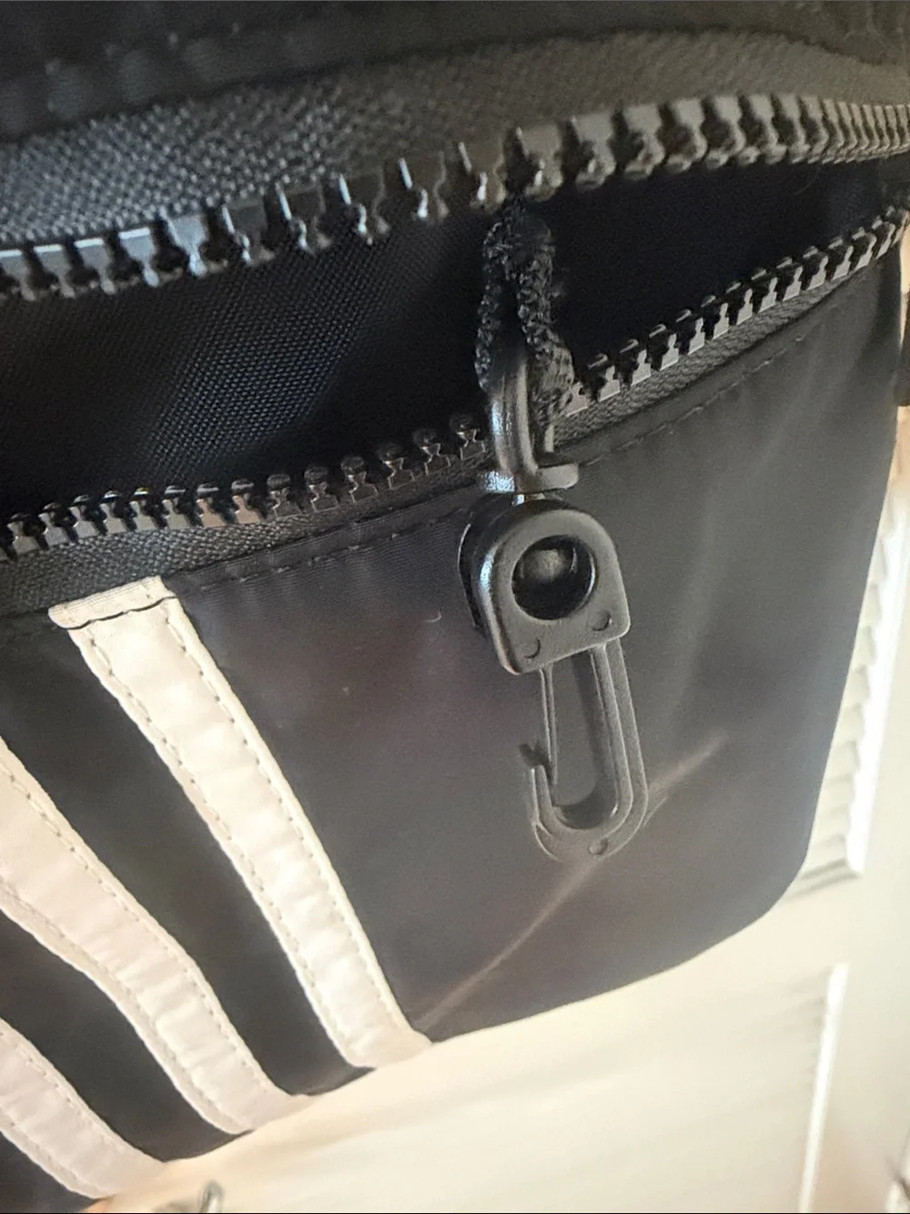 adidas Black Backpack with White Trefoil and Stripes